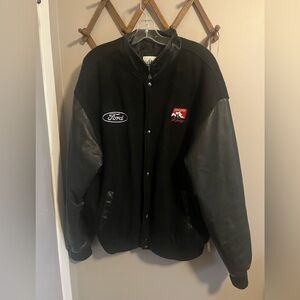 Vintage racing jacket Coca Cola ford leather sleeves XXL lettermen style
